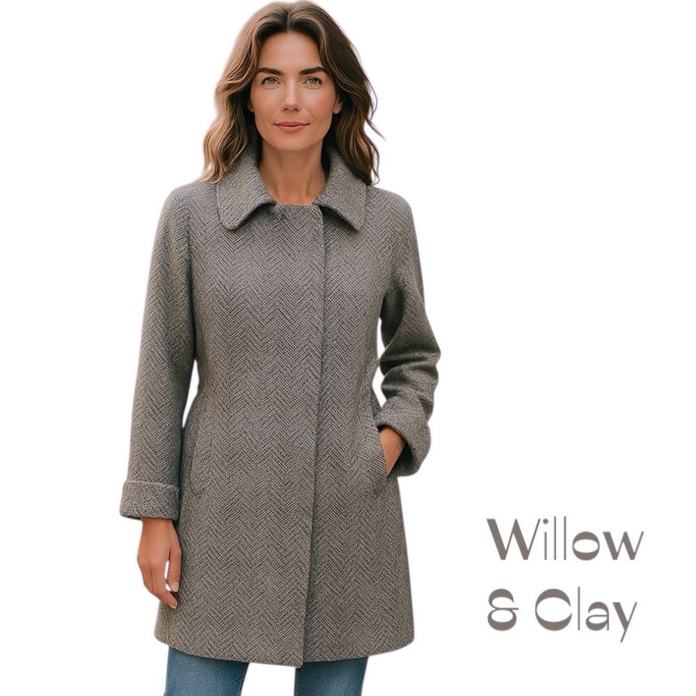 Willow & Clay Black Gray Herringbone Jacket NWOT Size XS CastleCore